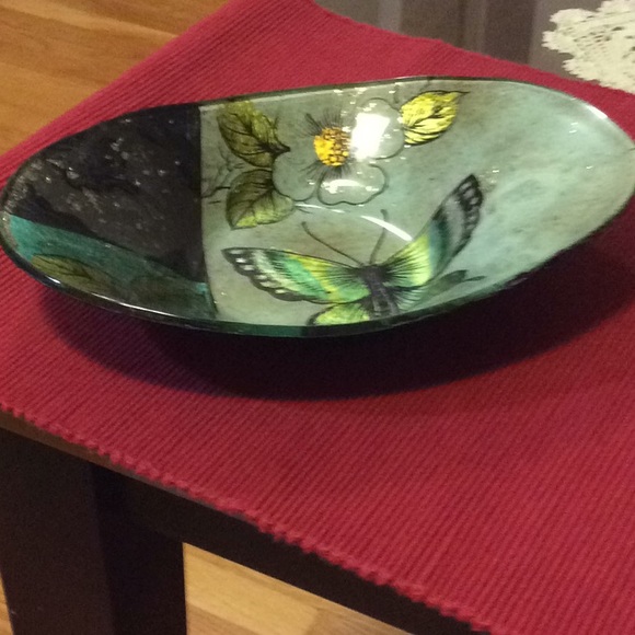 Glazed Butterfly Bowl trinket jewelry serving - Picture 4 of 8